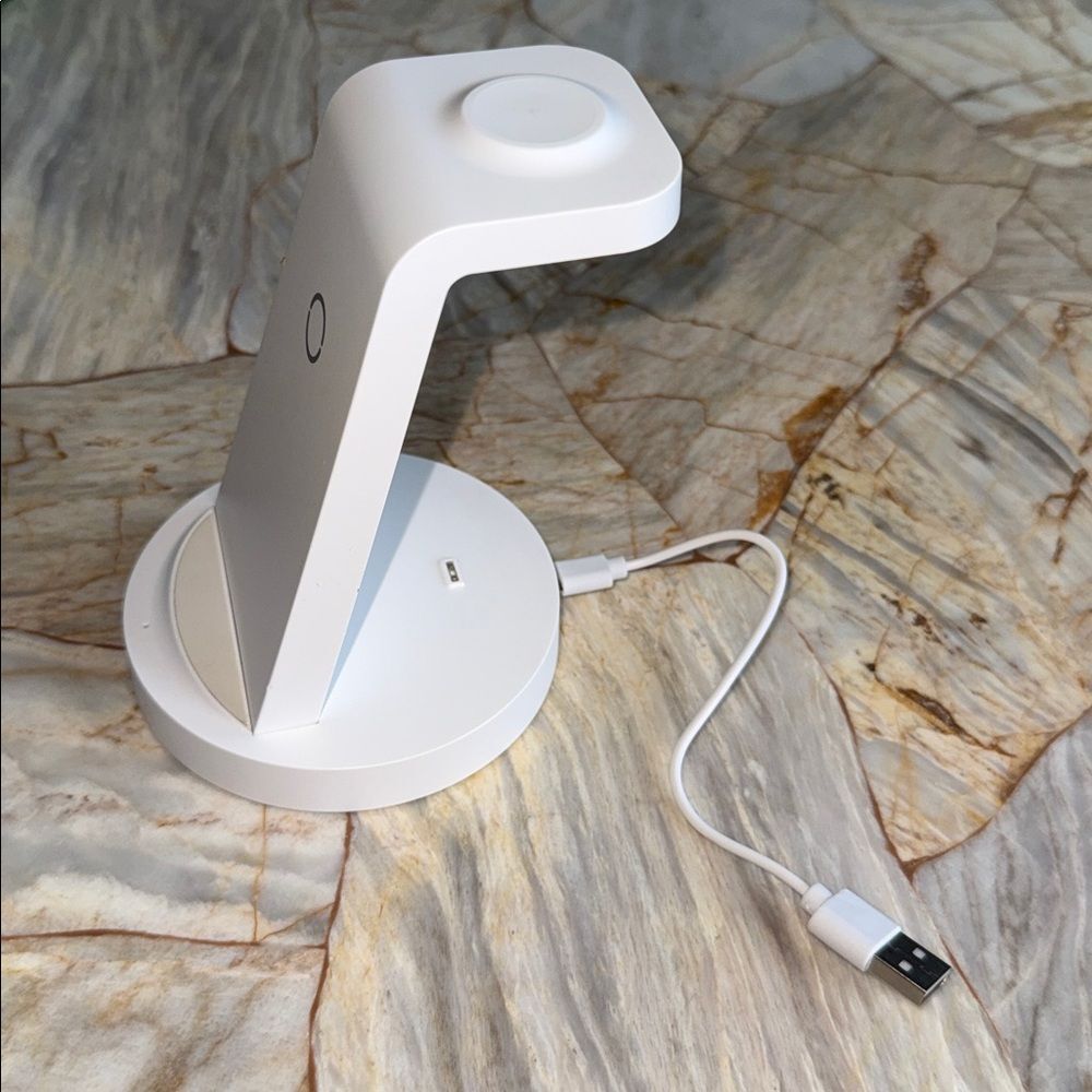 3-in-1 Wireless Charging Station Dock for Smartphone Watch and Buds White